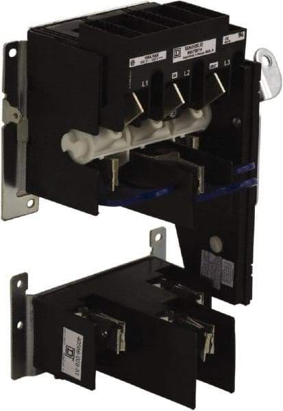 Square D - 1 & 3 Phase, 600VAC, 3 Pole, 1, 4, 12, 3R & 4X, Open Fused Cam & Disconnect Switch - 3 Wires - USA Tool & Supply