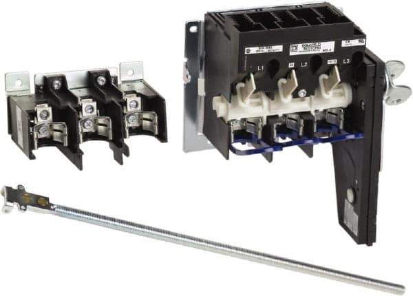 Square D - 1 & 3 Phase, 600VAC, 3 Pole, 1, 4, 12, 3R & 4X, Open Fused Cam & Disconnect Switch - 3 Wires - USA Tool & Supply