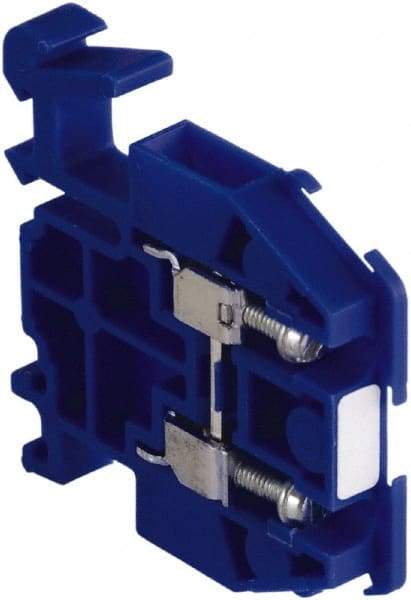 Square D - 600 VAC, 30 Amp, -40 to 275°F, DIN Rail Mount, Nylon Standard Terminal Block - 2 Contacts, Zinc Plated Steel, 22 to 10 AWG Compatibility, 1.82 Inch High x 1.72 Inch Deep - USA Tool & Supply