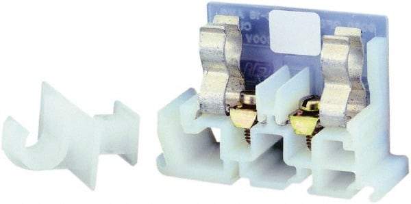 Square D - 600 VAC, 30 Amp, -40 to 275°F, DIN Rail Mount, Nylon Fused Terminal Block - 2 Contacts, Zinc Plated Steel, 18 to 10 AWG Compatibility, 2.33 Inch High x 2.19 Inch Deep - USA Tool & Supply