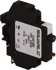 Square D - 15 Amp, 125 VAC, 65 VDC, 1 Pole, DIN Rail Mount Circuit Protector - Thermal Magnetic Trip, 16-10 AWG, 64mm Deep x 80mm High x - USA Tool & Supply