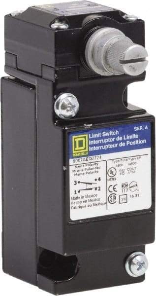Square D - SPDT, NC/NO, 600 VAC, Screw Terminal, Roller Lever Actuator, General Purpose Limit Switch - 1, 2, 4, 6, 12, 13, 6P NEMA Rating, Surface Mount - USA Tool & Supply