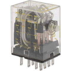 Square D - Electromechanical Plug-in General Purpose Relay - 5 Amp at 240 VAC, 4PDT, 24 VDC - USA Tool & Supply