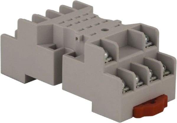 Square D - 14 Pins, 300 VAC, 10 Amp (UL and CSA), Square Relay Socket - DIN Rail Mount, Panel Mount, 2 Tiers, Screw Terminal - USA Tool & Supply