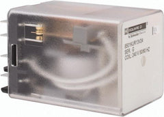 Square D - 11 Pins, 1 hp at 277 Volt & 1/3 hp at 120 Volt, 3 VA Power Rating, Square Electromechanical Plug-in General Purpose Relay - 10 Amp at 250 VAC, 3PDT, 240 VAC at 50/60 Hz, 34.9mm Wide x 50mm High x 35.4mm Deep - USA Tool & Supply