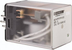 Square D - 11 Pins, 1 hp at 277 Volt & 1/3 hp at 120 Volt, 3 VA Power Rating, Octal Electromechanical Plug-in General Purpose Relay - 10 Amp at 250 VAC, 3PDT, 120 VAC at 50/60 Hz, 34.9mm Wide x 50.3mm High x 35.4mm Deep - USA Tool & Supply