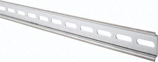 Schneider Electric - 2m Long x 0.3 Inch Wide x 1.4 Inch High x Steel DIN Rail - 0.04 Inch Thick - USA Tool & Supply