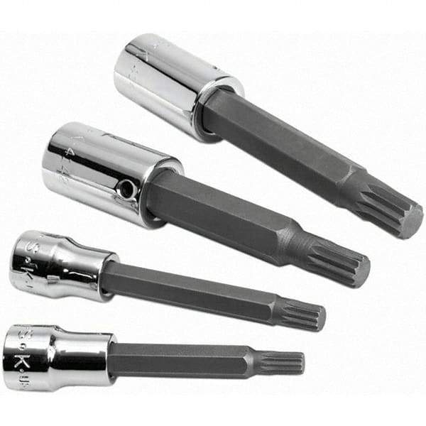 SK - 4 Piece 3/8 & 1/2" Drive Metric Triple Square Bit Socket Set - USA Tool & Supply