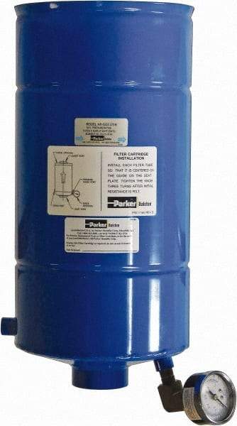 Parker - 1-1/2 NPT Air Compressor Exhaust Filter - 43 CFM, 15 psi, 7.4" Diam x 15" High, Use with Welch Pump Models #1374 - USA Tool & Supply