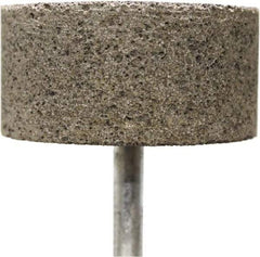 Tru-Maxx - 2" Head Diam x 2" Thickness, W242, Cylinder End, Zirconia Alumina Mounted Point - Brown, Coarse Grade, 36 Grit, 19,100 RPM - USA Tool & Supply