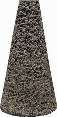 Tru-Maxx - Type 17, 1-1/2" Max Diam, 3" Head Thickness, 16 Grit Oval Cone - Zirconia Alumina, Coarse Grade, 3/8-24 Shank Thread - USA Tool & Supply