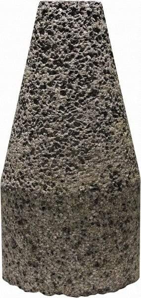 Tru-Maxx - Type 19, 2" Max Diam, 4" Head Thickness, 16 Grit Oval Cone - Zirconia Alumina, Coarse Grade, 5/8-11 Shank Thread - USA Tool & Supply