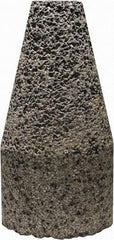 Tru-Maxx - Type 19, 2" Max Diam, 4" Head Thickness, 16 Grit Oval Cone - Zirconia Alumina, Coarse Grade, 5/8-11 Shank Thread - USA Tool & Supply