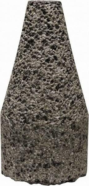 Tru-Maxx - Type 19, 1-1/2" Max Diam, 3" Head Thickness, 16 Grit Oval Cone - Zirconia Alumina, Coarse Grade, 3/8-24 Shank Thread - USA Tool & Supply