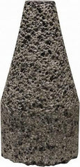 Tru-Maxx - Type 19, 1-1/2" Max Diam, 3" Head Thickness, 16 Grit Oval Cone - Zirconia Alumina, Coarse Grade, 3/8-24 Shank Thread - USA Tool & Supply