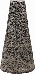 Tru-Maxx - Type 17, 2" Max Diam, 4" Head Thickness, 16 Grit Oval Cone - Zirconia Alumina, Coarse Grade, 5/8-11 Shank Thread - USA Tool & Supply