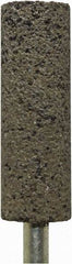 Tru-Maxx - 5/8" Head Diam x 2" Thickness, W197, Cylinder End, Zirconia Alumina Mounted Point - Brown, Coarse Grade, 24 Grit, 21,000 RPM - USA Tool & Supply