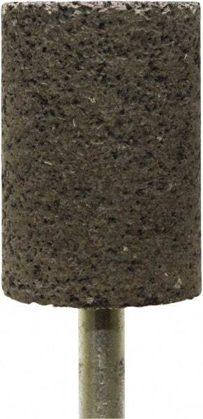 Tru-Maxx - 1" Head Diam x 1-1/2" Thickness, W221, Cylinder End, Zirconia Alumina Mounted Point - Brown, Coarse Grade, 24 Grit, 19,120 RPM - USA Tool & Supply