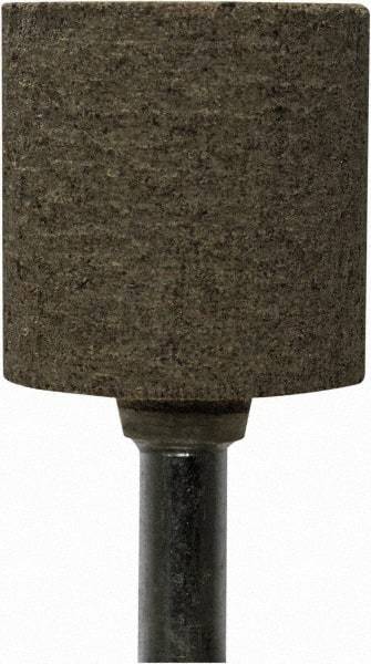 Tru-Maxx - 1" Head Diam x 1" Thickness, W220, Cylinder End, Zirconia Alumina Mounted Point - Gray, Coarse Grade, 80 Grit, 25,500 RPM - USA Tool & Supply