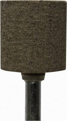 Tru-Maxx - 1" Head Diam x 1" Thickness, W220, Cylinder End, Zirconia Alumina Mounted Point - Gray, Coarse Grade, 80 Grit, 25,500 RPM - USA Tool & Supply