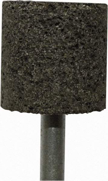 Tru-Maxx - 1" Head Diam x 1" Thickness, W220, Cylinder End, Zirconia Alumina Mounted Point - Brown, Coarse Grade, 24 Grit, 25,500 RPM - USA Tool & Supply