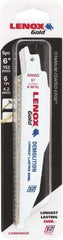 Lenox - 6" Long x 7/8" Thick, Bi-Metal Reciprocating Saw Blade - Tapered Profile, 6 TPI, Toothed Edge, Universal Shank - USA Tool & Supply