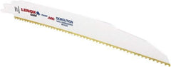 Lenox - 9" Long x 7/8" Thick, Bi-Metal Reciprocating Saw Blade - Tapered Profile, 6 TPI, Toothed Edge, Universal Shank - USA Tool & Supply