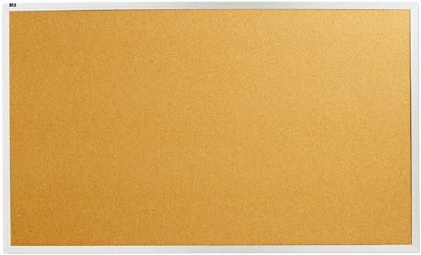 Quartet - 60" Wide x 36" High Open Cork Bulletin Board - Natural Cork over Fiberboard, Aluminum Frame - USA Tool & Supply