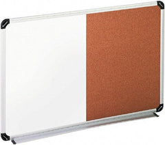 UNIVERSAL - 24" High x 36" Wide Cork/Melamine Dry Erase Board - Aluminum/Plastic Frame, 42-1/4" Deep, Includes Accessory Tray/Rail & Mounting Kit - USA Tool & Supply