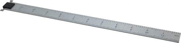 SPI - 12" Long, 1/64, 1/32, 1/16, 1/8" Graduation, Tool Steel Rule - 4R Graduation Style, 1" Wide, Silver, Satin Chrome Finish - USA Tool & Supply