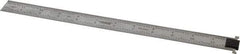 SPI - 12" Long, 1/100, 1/64, 1/50, 1/32" Graduation, Tool Steel Rule - 16R Graduation Style, 1" Wide, Silver, Satin Chrome Finish - USA Tool & Supply