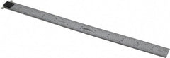 SPI - 12" Long, 1/64, 1/32" and 0.5, 1mm Graduation, Tool Steel Rule - English/Metric Graduation Style, 1" Wide, Silver, Satin Chrome Finish - USA Tool & Supply