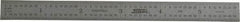 SPI - 6" Long, 1/100, 1/64, 1/50, 1/32" Graduation, Flexible Steel Rule - 16R Graduation Style, 1/2" Wide, Silver, Satin Chrome Finish - USA Tool & Supply
