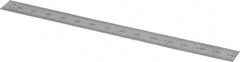 SPI - 6" Long, 1/64, 1/32" and 0.5, 1mm Graduation, Flexible Steel Rule - English/Metric Graduation Style, 1/2" Wide, Silver, Satin Chrome Finish - USA Tool & Supply