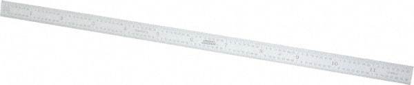 SPI - 12" Long, 1/64, 1/32, 1/16, 1/8" Graduation, Flexible Steel Rule - 4R Graduation Style, 1/2" Wide, Silver, Satin Chrome Finish - USA Tool & Supply