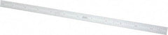 SPI - 12" Long, 1/64, 1/32, 1/16, 1/8" Graduation, Flexible Steel Rule - 4R Graduation Style, 1/2" Wide, Silver, Satin Chrome Finish - USA Tool & Supply