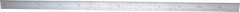 SPI - 12" Long, 1/100, 1/64, 1/50, 1/32" Graduation, Flexible Steel Rule - 16R Graduation Style, 1/2" Wide, Silver, Satin Chrome Finish - USA Tool & Supply