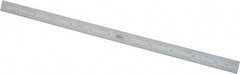SPI - 12" Long, 1/64, 1/32" and 0.5, 1mm Graduation, Flexible Steel Rule - English/Metric Graduation Style, 1/2" Wide, Silver, Satin Chrome Finish - USA Tool & Supply
