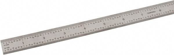 SPI - 18" Long, 1/64, 1/50, 1/32, 1/10" Graduation, Flexible Steel Rule - 3R Graduation Style, 3/4" Wide, Silver, Satin Chrome Finish - USA Tool & Supply