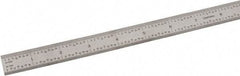 SPI - 18" Long, 1/64, 1/50, 1/32, 1/10" Graduation, Flexible Steel Rule - 3R Graduation Style, 3/4" Wide, Silver, Satin Chrome Finish - USA Tool & Supply