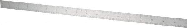 SPI - 18" Long, 1/64, 1/32, 1/16, 1/8" Graduation, Flexible Steel Rule - 4R Graduation Style, 3/4" Wide, Silver, Satin Chrome Finish - USA Tool & Supply