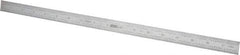 SPI - 18" Long, 1/100, 1/64, 1/32, 1/10" Graduation, Flexible Steel Rule - 5R Graduation Style, 3/4" Wide, Silver, Satin Chrome Finish - USA Tool & Supply