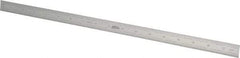 SPI - 18" Long, 1/64, 1/32" and 0.5, 1mm Graduation, Flexible Steel Rule - English/Metric Graduation Style, 3/4" Wide, Silver, Satin Chrome Finish - USA Tool & Supply