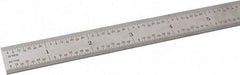 SPI - 24" Long, 1/64, 1/50, 1/32, 1/10" Graduation, Flexible Steel Rule - 3R Graduation Style, 3/4" Wide, Silver, Satin Chrome Finish - USA Tool & Supply