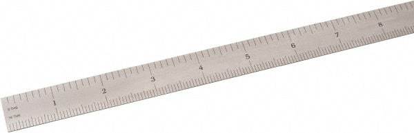 SPI - 24" Long, 1/64, 1/32, 1/16, 1/8" Graduation, Flexible Steel Rule - 4R Graduation Style, 3/4" Wide, Silver, Satin Chrome Finish - USA Tool & Supply