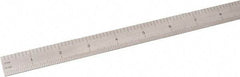SPI - 24" Long, 1/64, 1/32, 1/16, 1/8" Graduation, Flexible Steel Rule - 4R Graduation Style, 3/4" Wide, Silver, Satin Chrome Finish - USA Tool & Supply