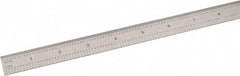 SPI - 24" Long, 1/100, 1/64, 1/32, 1/10" Graduation, Flexible Steel Rule - 5R Graduation Style, 3/4" Wide, Silver, Satin Chrome Finish - USA Tool & Supply