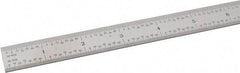 SPI - 24" Long, 1/64, 1/32" and 0.5, 1mm Graduation, Flexible Steel Rule - English/Metric Graduation Style, 3/4" Wide, Silver, Satin Chrome Finish - USA Tool & Supply