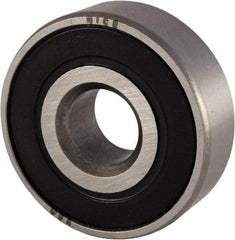 Nice - 5/8" Bore Diam, 1-3/8" OD, Double Seal Semi Ground Extra Light Radial Ball Bearing - 7/16" Wide, 1 Row, Round Bore, 850 Lb Static Capacity, 940 Lb Dynamic Capacity - USA Tool & Supply