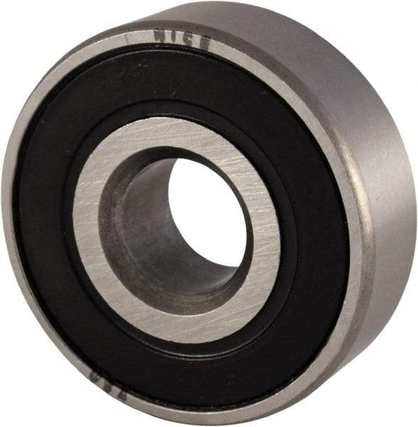 Nice - 7/16" Bore Diam, 1-3/8" OD, Double Seal Semi Ground Extra Light Radial Ball Bearing - 7/16" Wide, 1 Row, Round Bore, 850 Lb Static Capacity, 940 Lb Dynamic Capacity - USA Tool & Supply